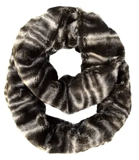 Faux fur Two Tone Plush Cowl Collar Infinity Loop Scarf