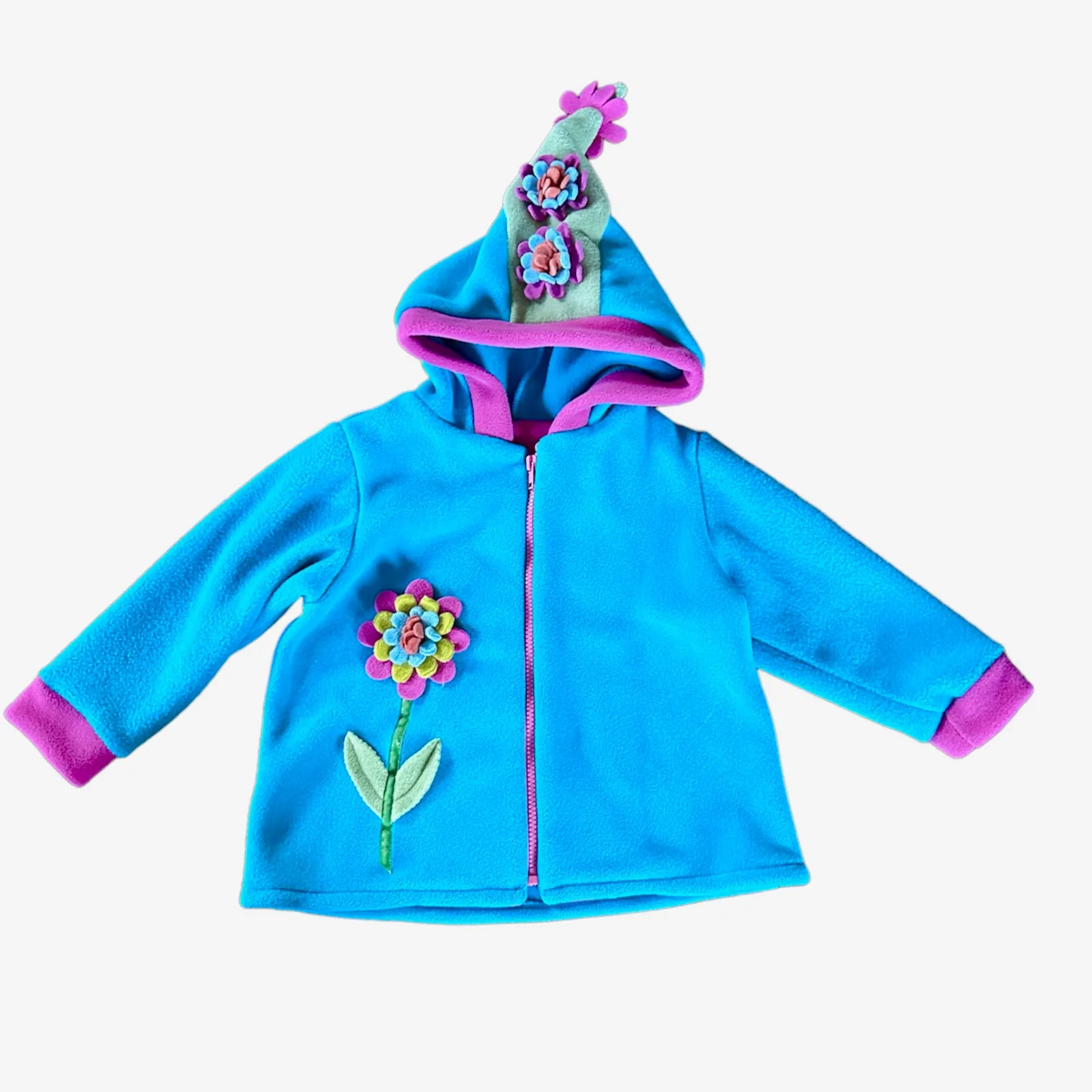 Flora Coat Ocean and Pink Made in USA