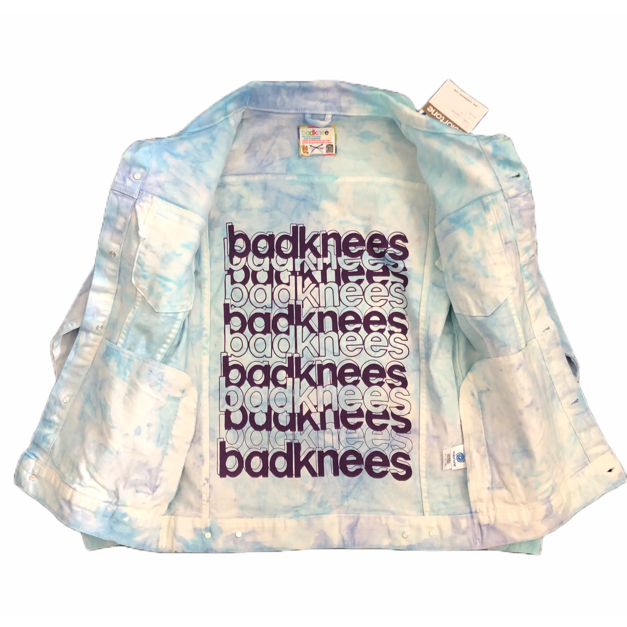 Focus Cat Tie Dye Denim Jacket - Blue Slushy (Unisex)