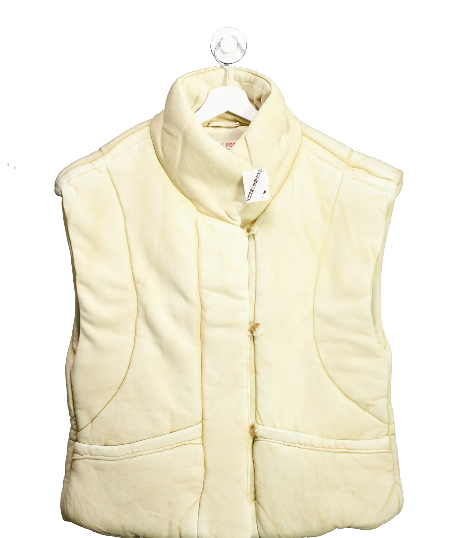 Free People Beige Roll With Us Puffer gilet UK S