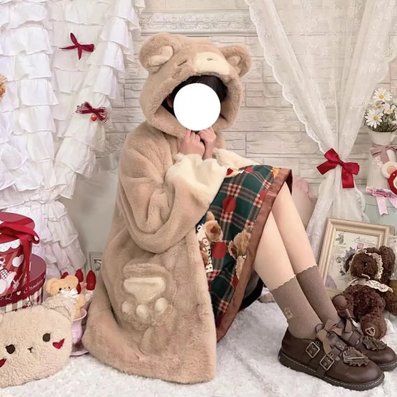 [Fully Payment Reservsation] Kawaii Sleepy Bear Cute Cat Winter Lolita Coat SP18408