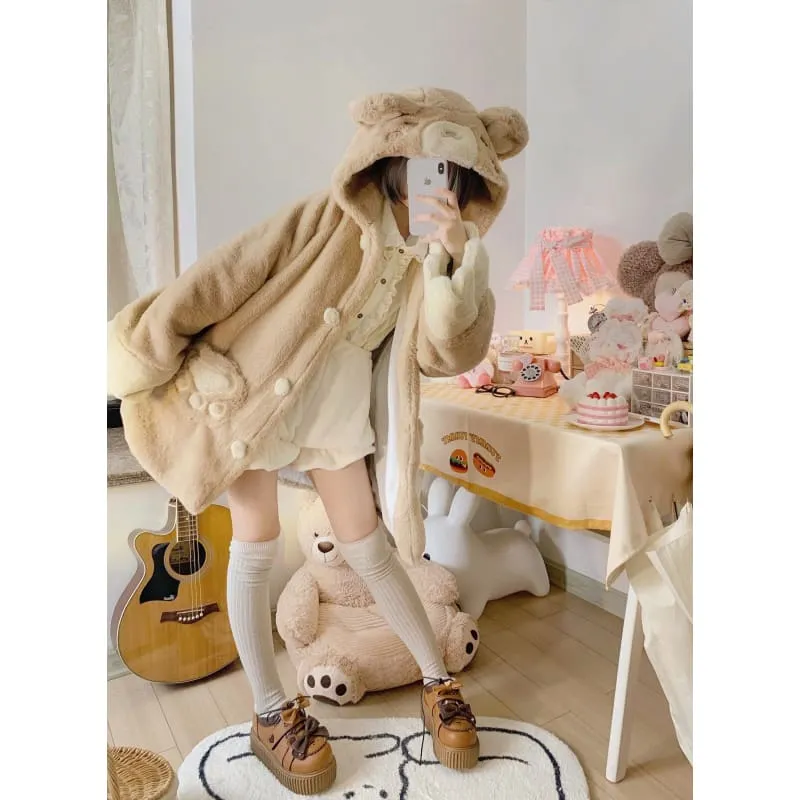 [Fully Payment Reservsation] Kawaii Sleepy Bear Cute Cat Winter Lolita Coat SP18408