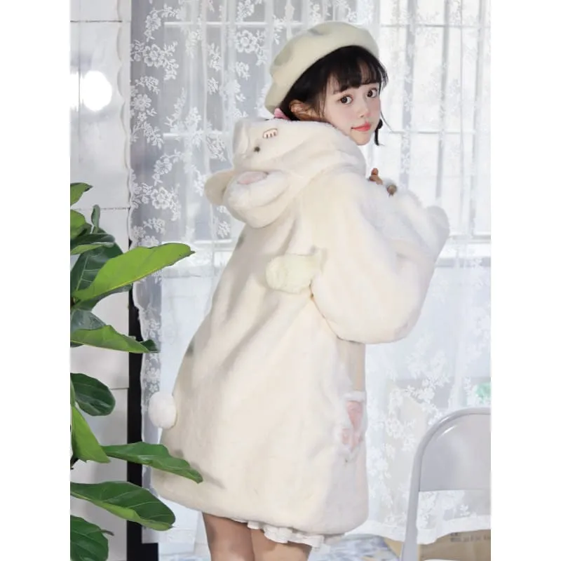 [Fully Payment Reservsation] Kawaii Sleepy Bear Cute Cat Winter Lolita Coat SP18408