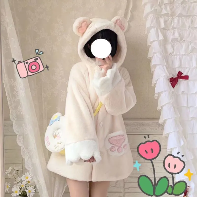 [Fully Payment Reservsation] Kawaii Sleepy Bear Cute Cat Winter Lolita Coat SP18408