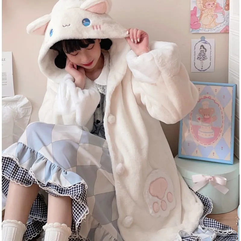 [Fully Payment Reservsation] Kawaii Sleepy Bear Cute Cat Winter Lolita Coat SP18408