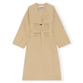 Ganni Heavy Twill Oversized Trench Coat 'Khaki'