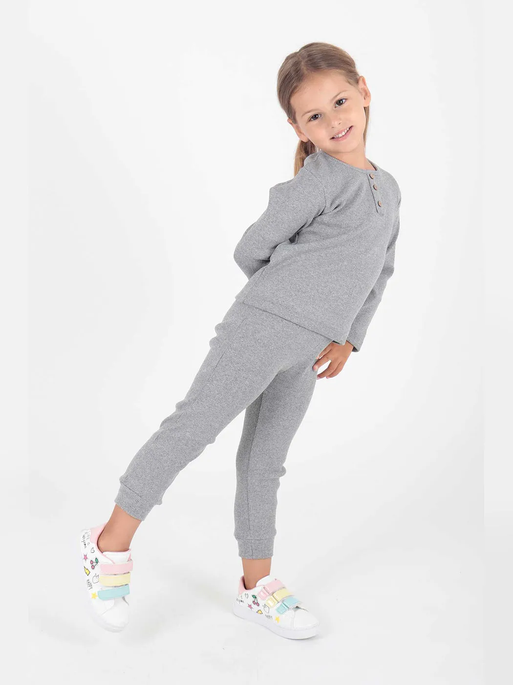 Girl buttoned trend tracksuit team ak2204