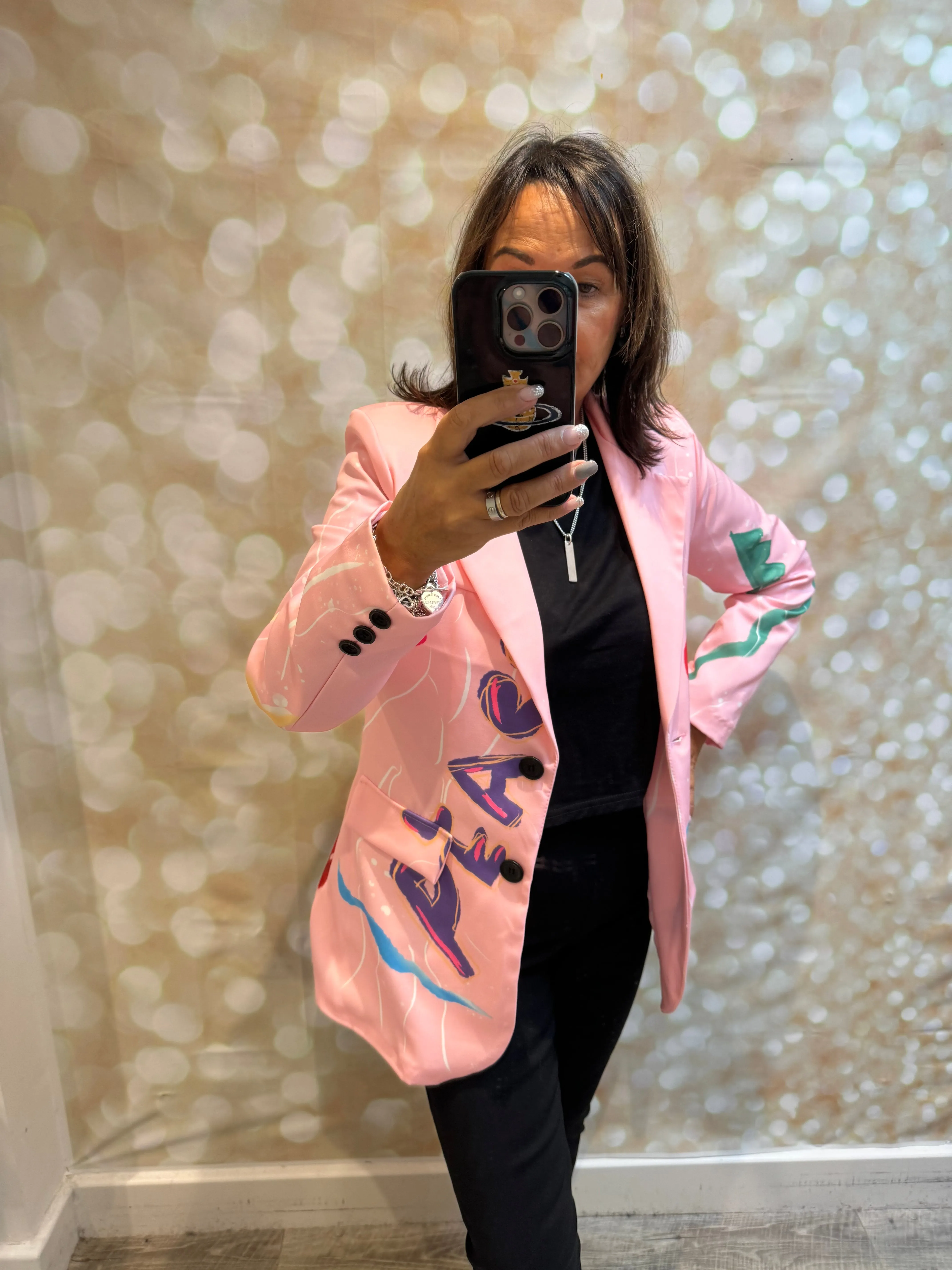 Graffiti Long Sleeve Blazer