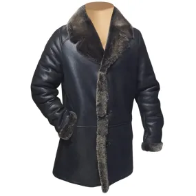 Hal Park's Black Traditional shearling sheepskin coat