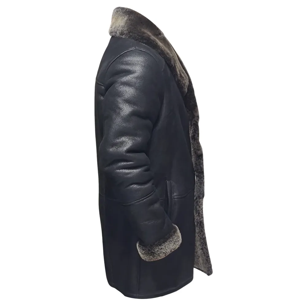 Hal Park's Black Traditional shearling sheepskin coat