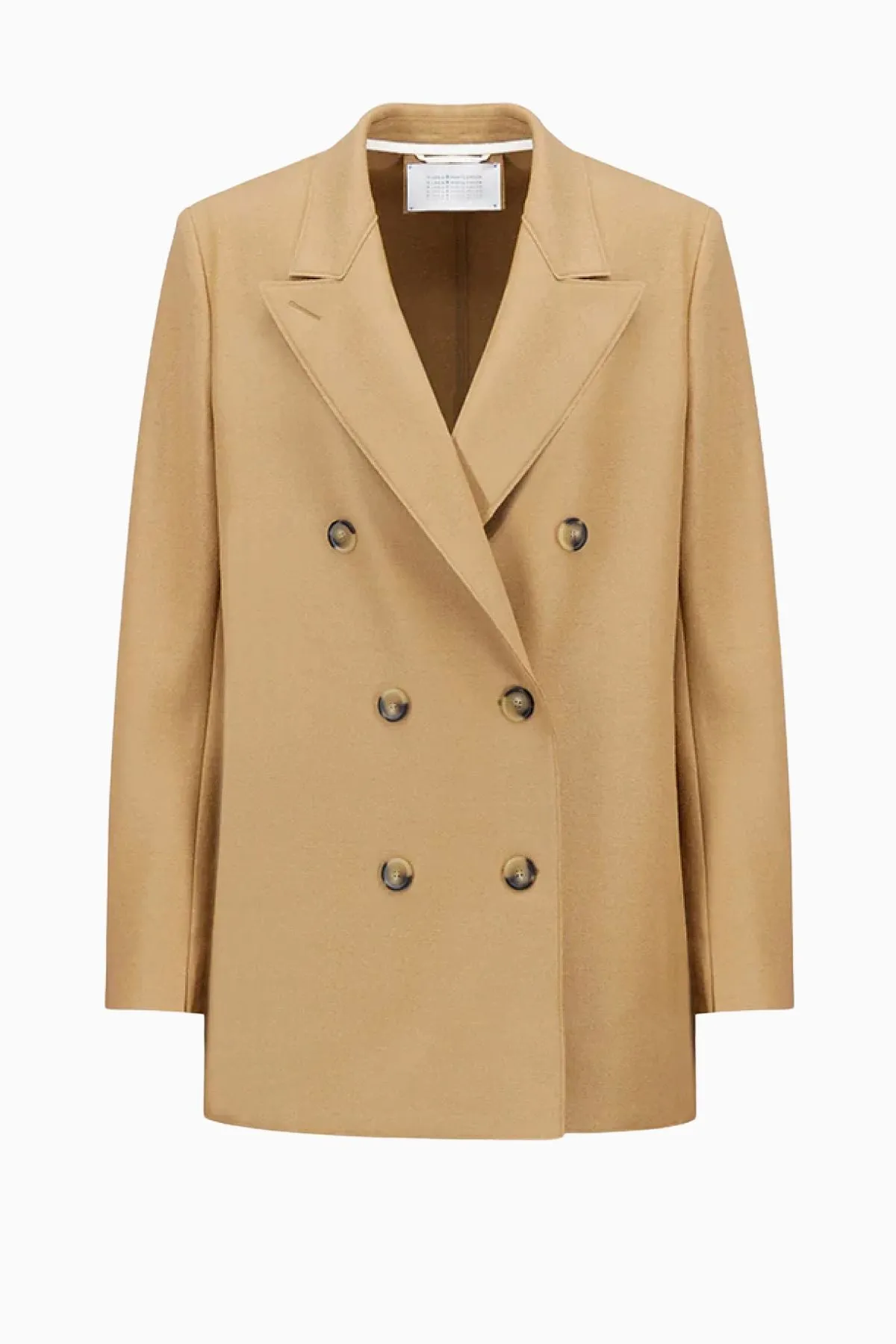 Harris Wharf Slouchy Pressed Wool Peacoat - Beige