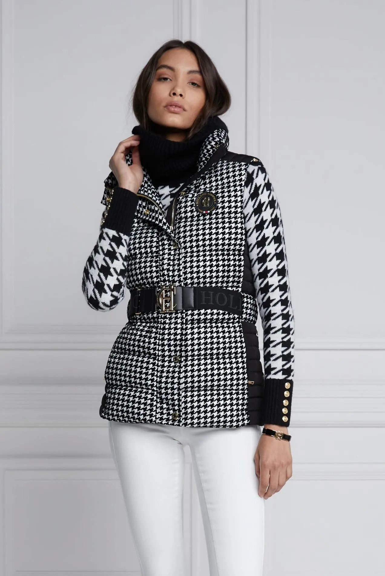 Holland Cooper Valais Quilted Ladies Gilet in Houndstooth