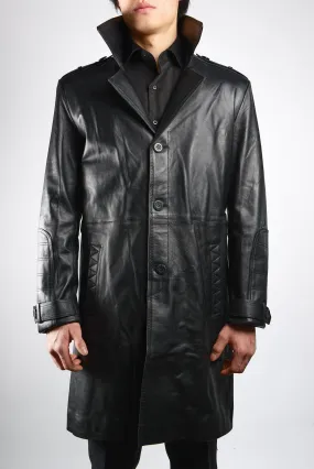 Holloway 3/4 Leather Trench Coat