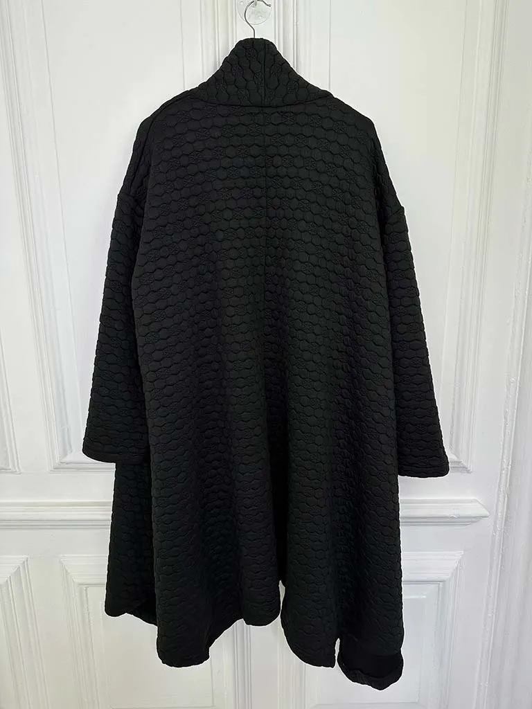 Honeycomb Swing Coat - Black