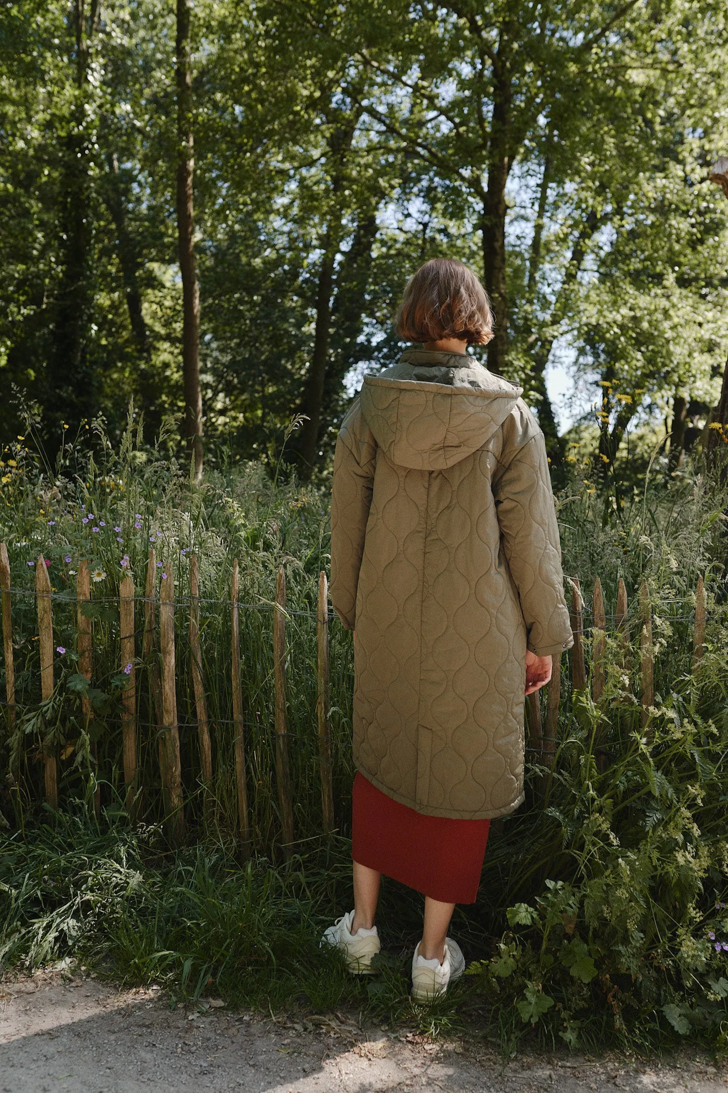 Indi & Cold Fern Quilted Long Jacket