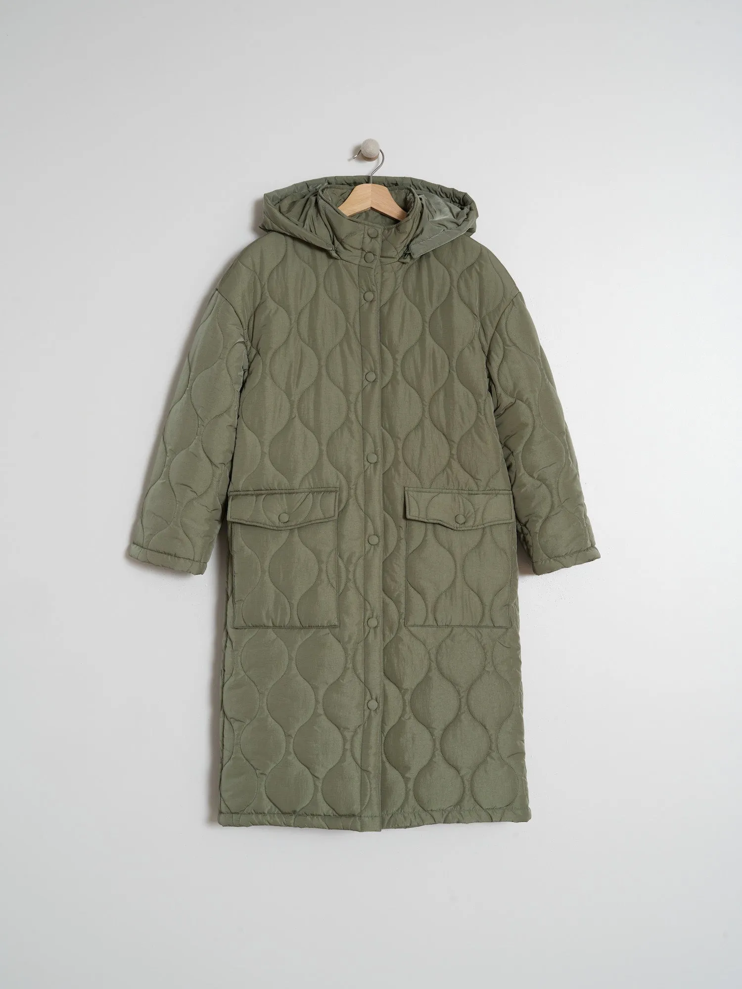 Indi & Cold Fern Quilted Long Jacket