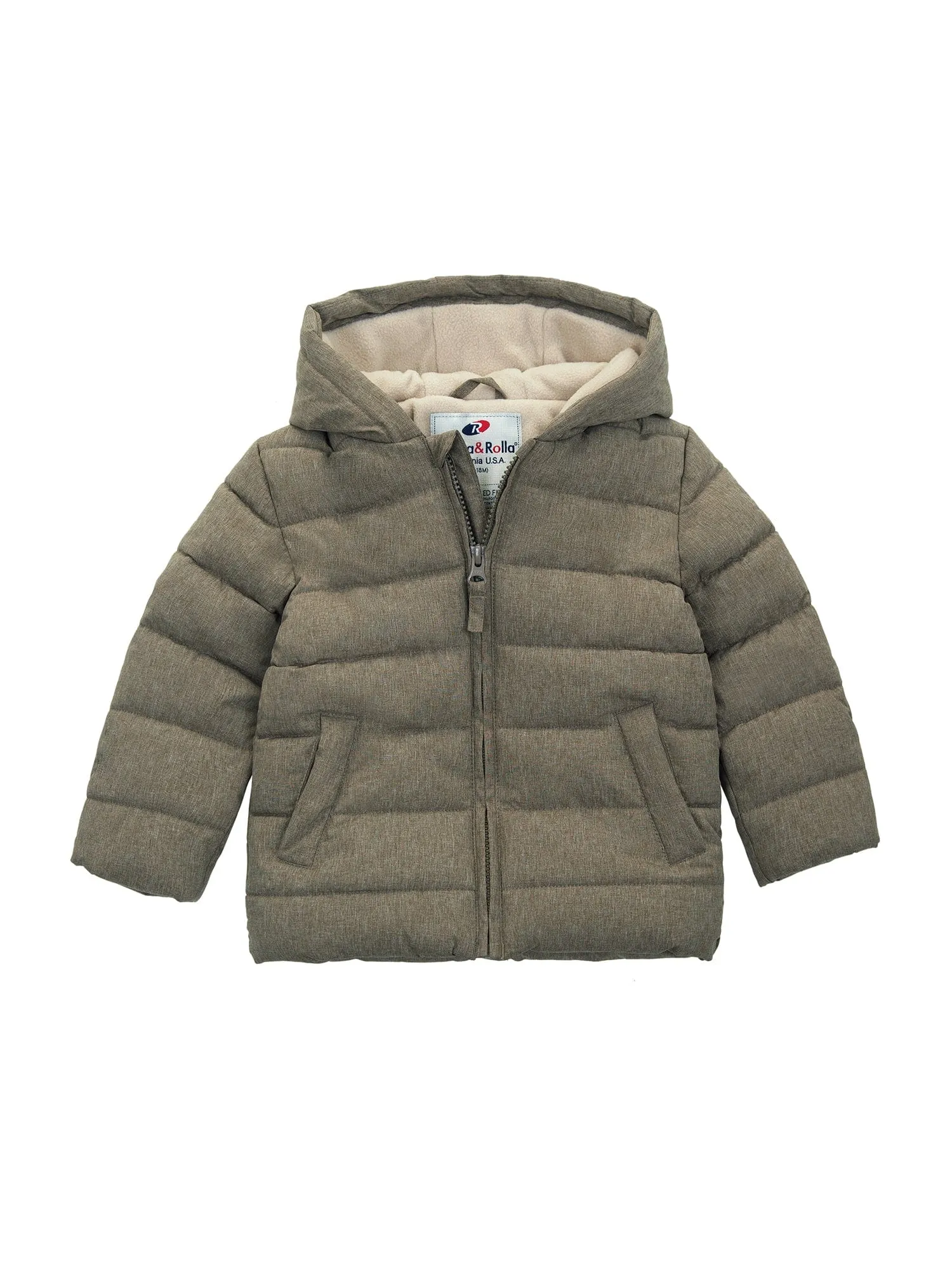 Infant Boys' Fleece Hooded Puffer Jacket