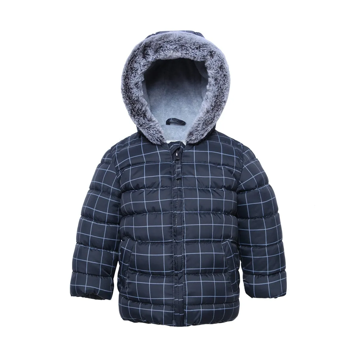 Infant Boys' Fleece Hooded Puffer Jacket