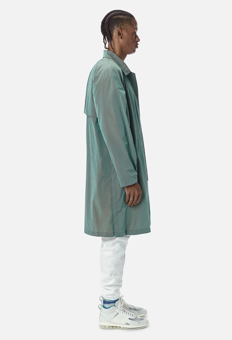 JE X CAT Iridescent Nylon Trench / Grey