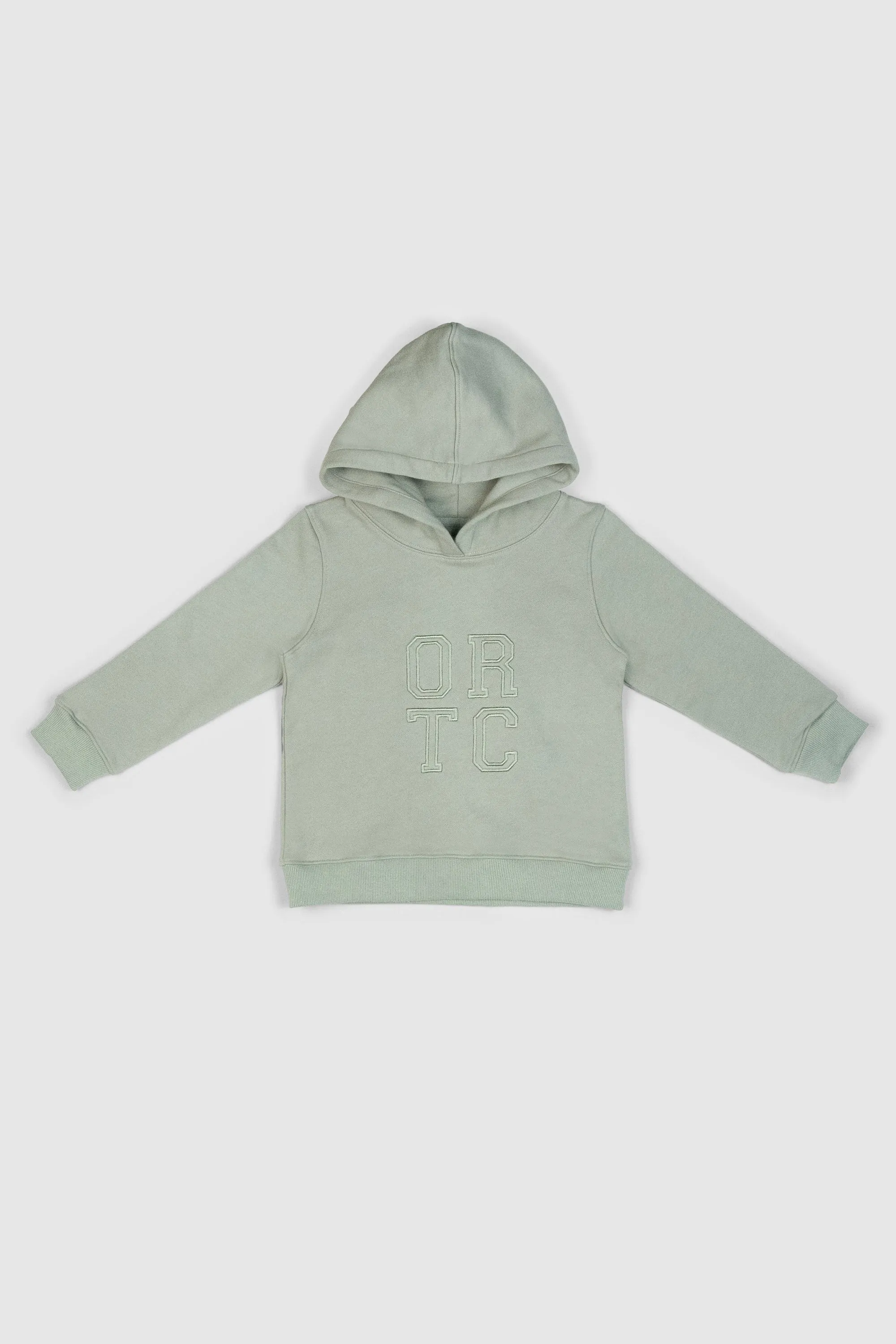 Jnr Stacked Logo Hoodie Dusty Olive