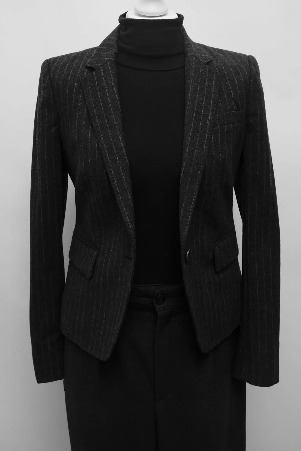 JOSEPH PURE WOOL GREY STRIPES BLAZER