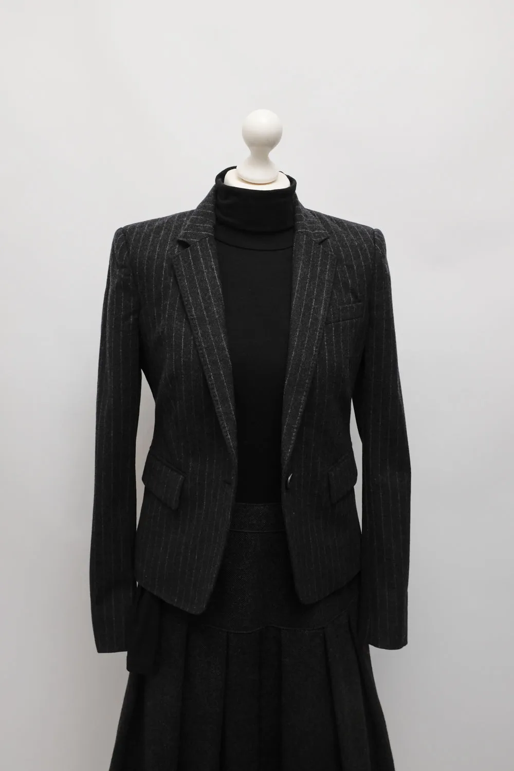 JOSEPH PURE WOOL GREY STRIPES BLAZER