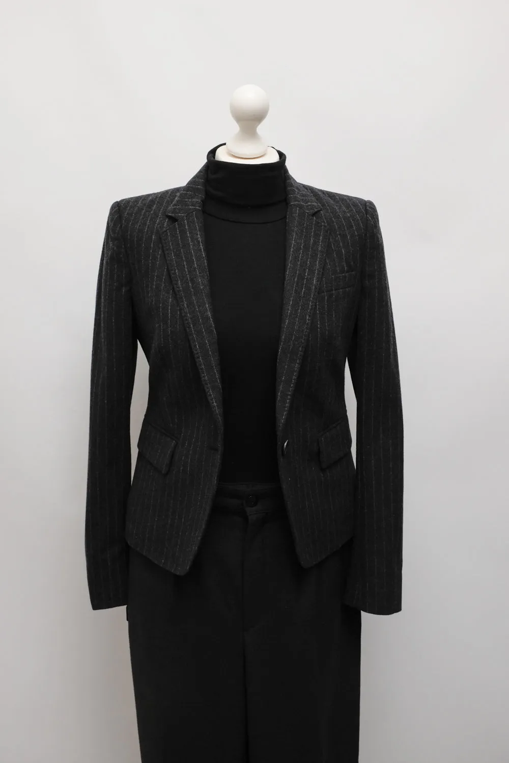 JOSEPH PURE WOOL GREY STRIPES BLAZER