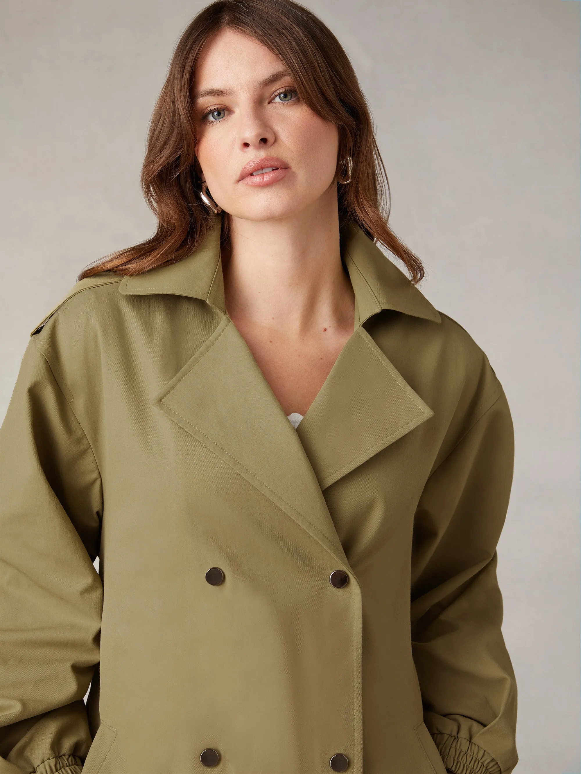 Khaki Belted Trench Coat