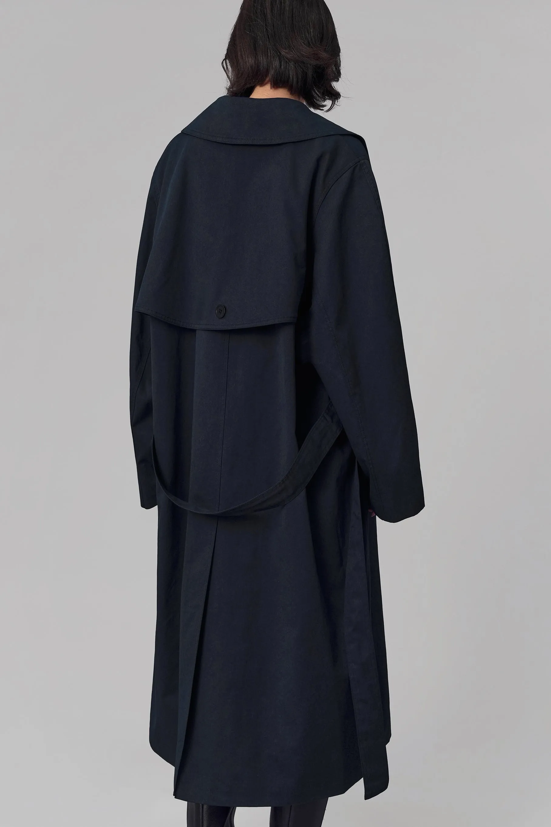 Lable Trench Coat, Navy