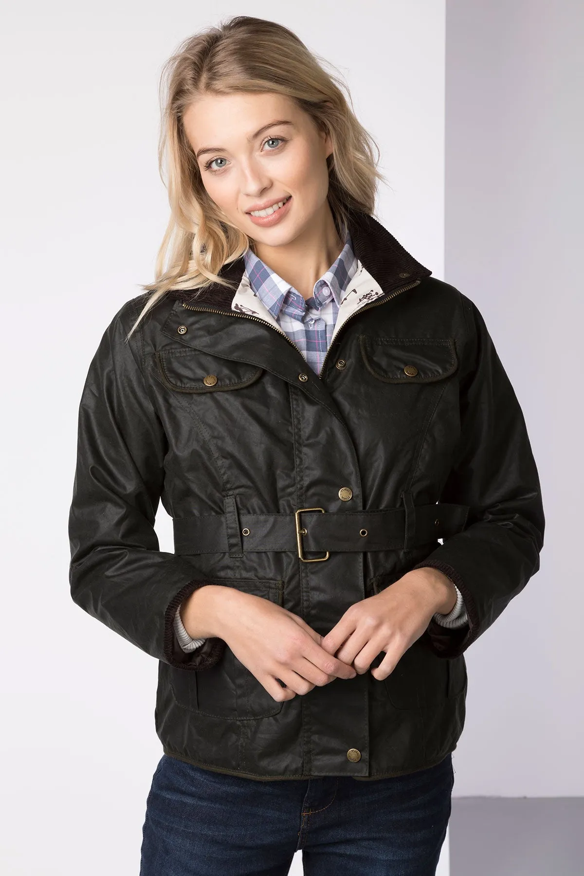 Ladies Belted Wax Jacket - Milly II