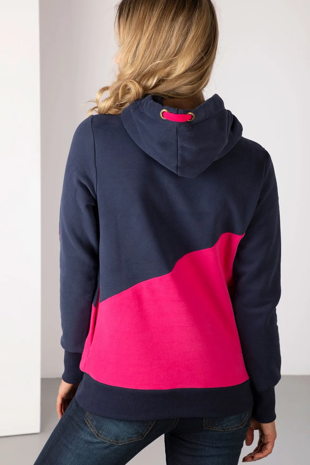 Ladies Diagonal Cross Neck Hoody