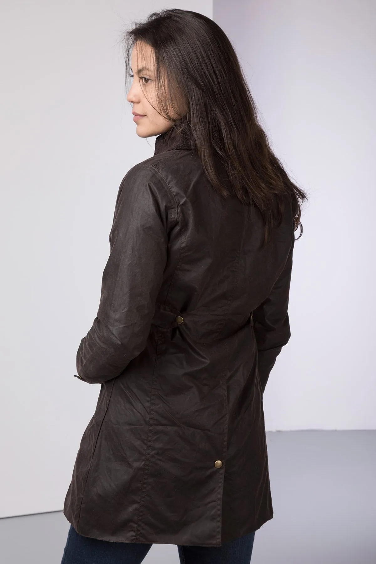 Ladies Long Wax Jacket - Hannah