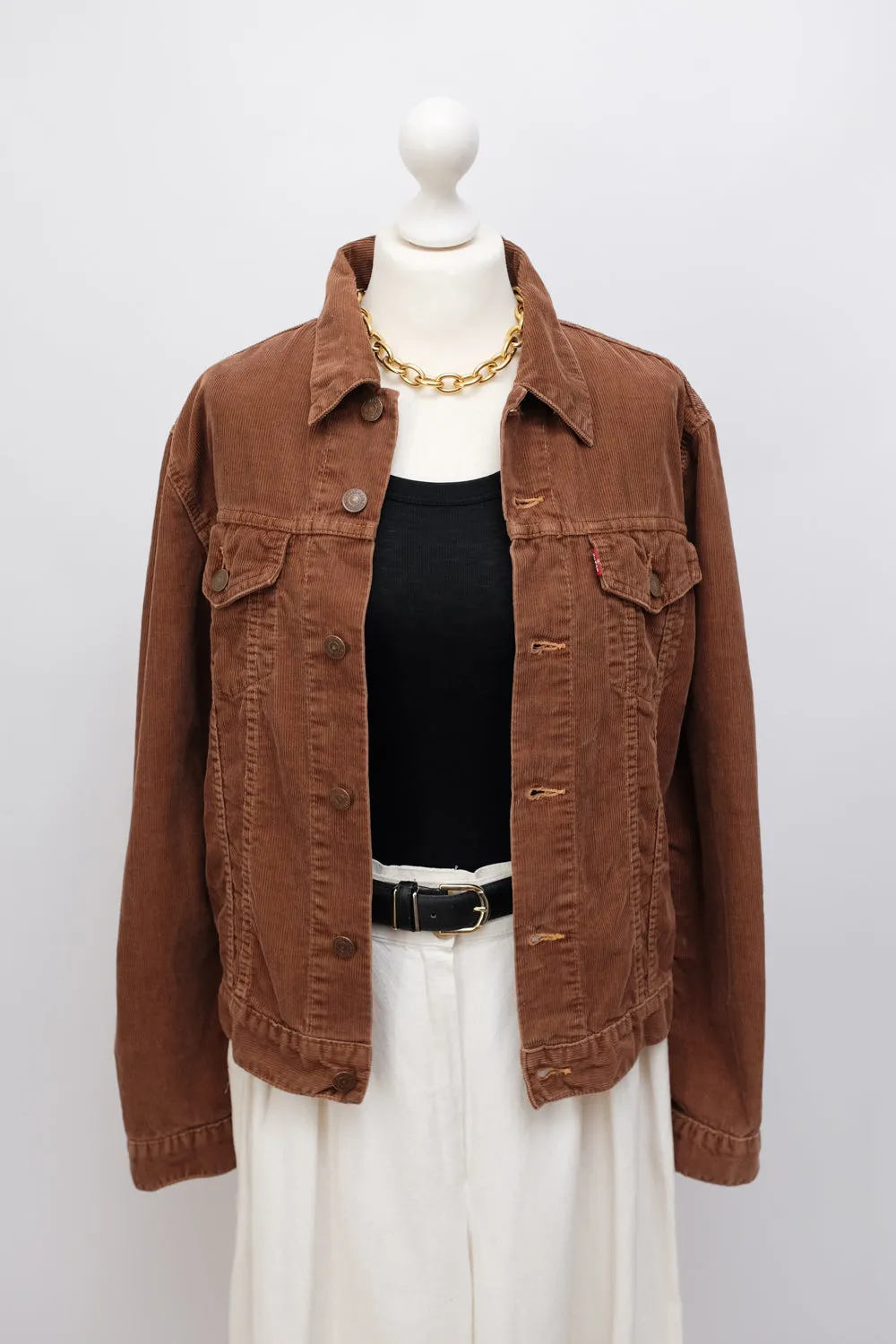 LIGHTWEIGHT CORDUROY CHOCOLATE LEVIS JACKET