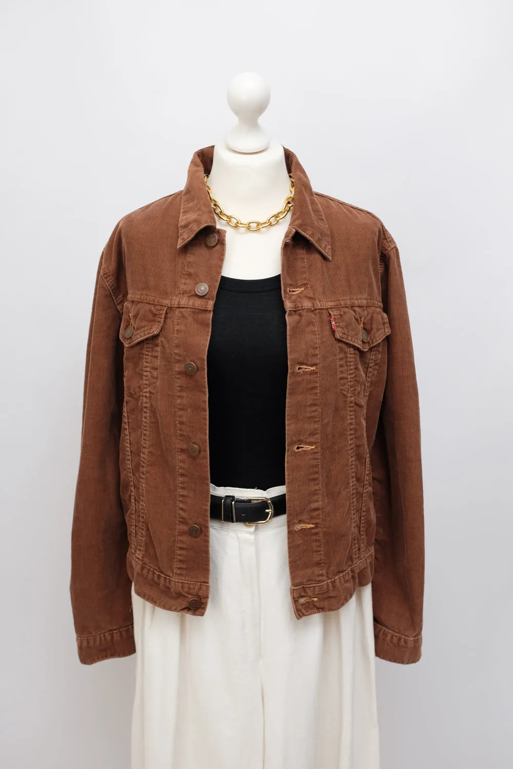 LIGHTWEIGHT CORDUROY CHOCOLATE LEVIS JACKET