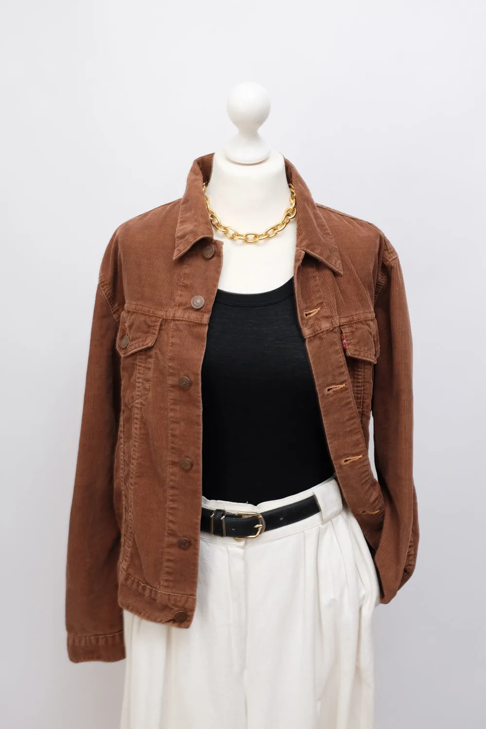 LIGHTWEIGHT CORDUROY CHOCOLATE LEVIS JACKET