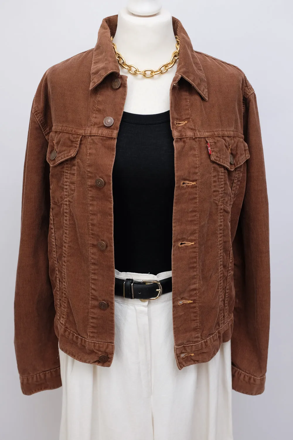 LIGHTWEIGHT CORDUROY CHOCOLATE LEVIS JACKET