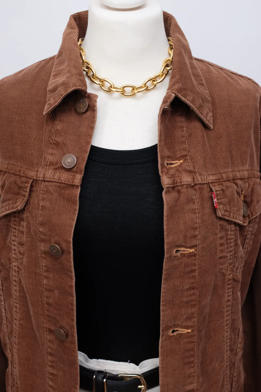 LIGHTWEIGHT CORDUROY CHOCOLATE LEVIS JACKET