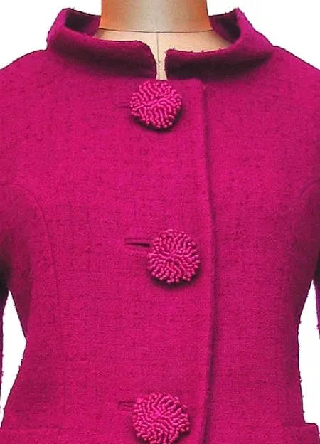 Lilli Ann Fuchsia w/ Pom-Pom Buttons