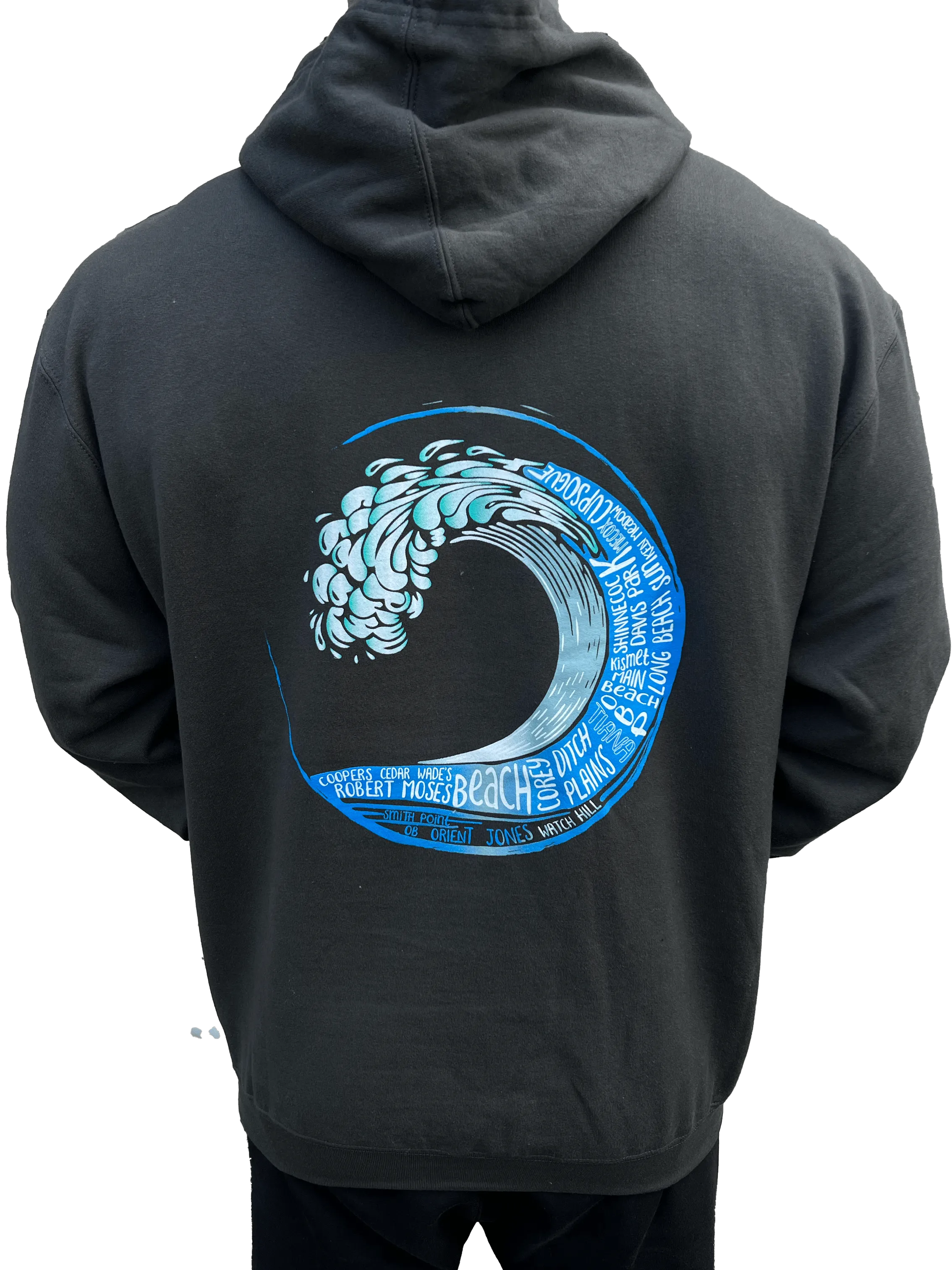 Long Island Strong Beach Wave Hoodie (Charcoal)