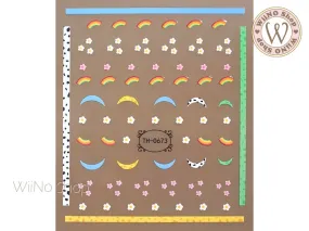 Lovely Day Rainbow Adhesive Nail Art Sticker - 1 pc (TH-0673)