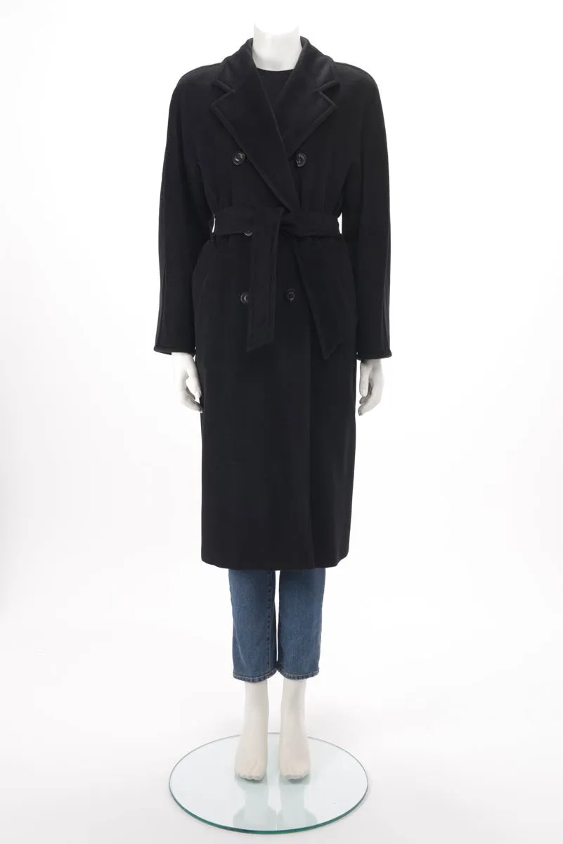 Max Mara Black Wool Blend 101801 Icon D.B. Coat IT 36