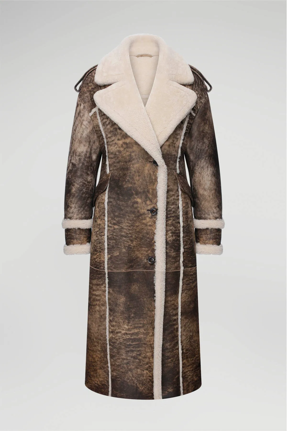 Morgane - Jungle Brown Shearling Coat