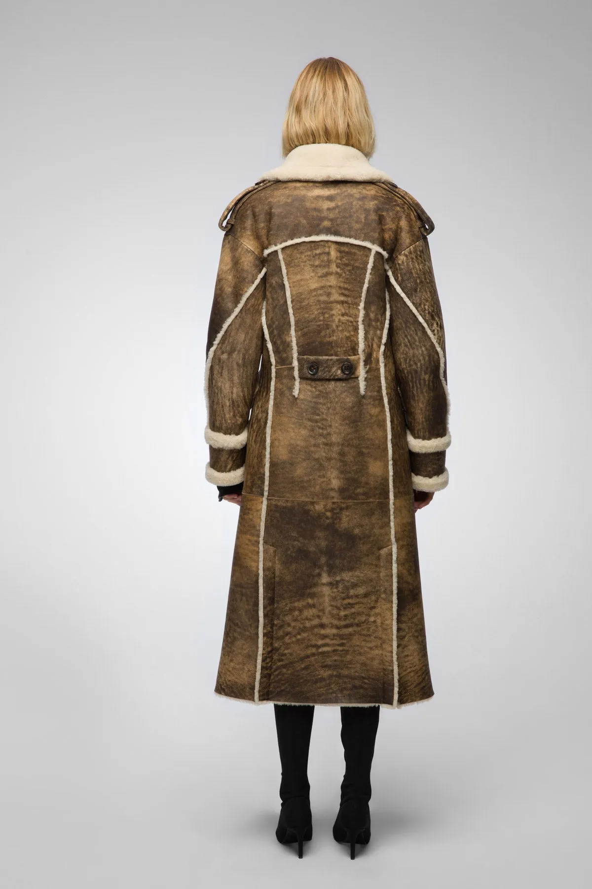 Morgane - Jungle Brown Shearling Coat