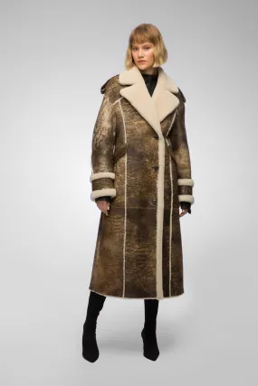 Morgane - Jungle Brown Shearling Coat