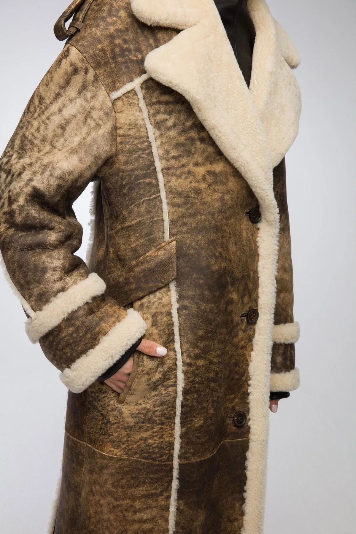 Morgane - Jungle Brown Shearling Coat