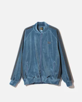 Needles R.C. Track Jacket - C/PE Velour - Smoke Blue