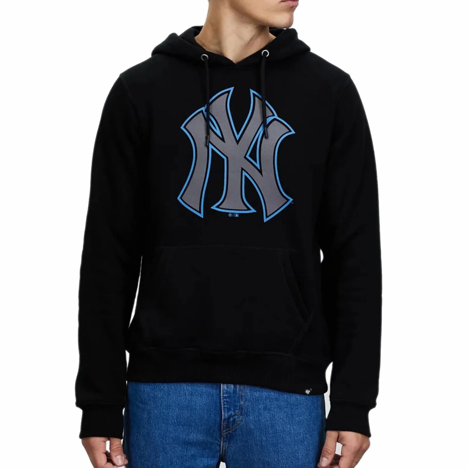 New York Yankees Men's Black Imprint BURNSIDE HOODIE MLB By 47