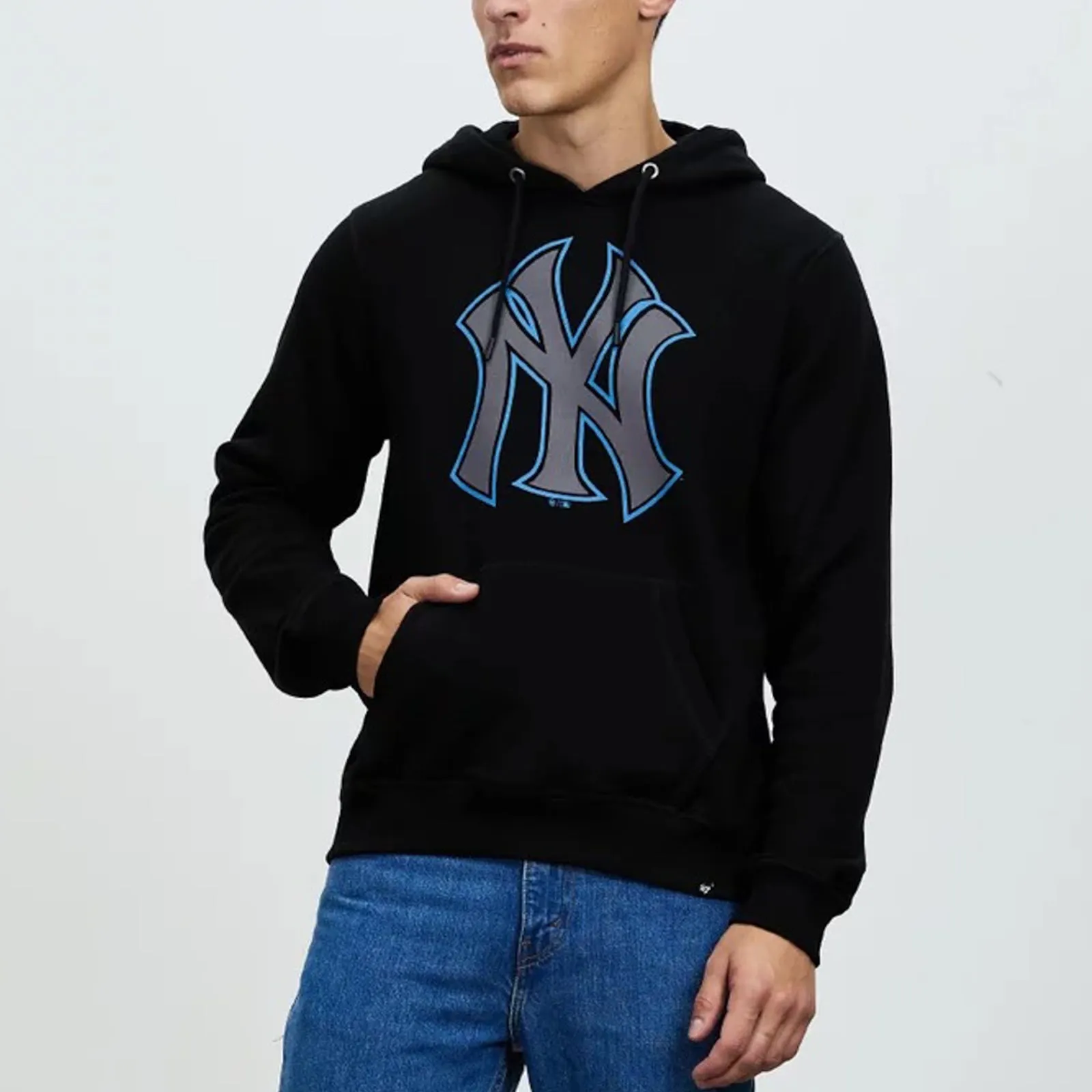 New York Yankees Men's Black Imprint BURNSIDE HOODIE MLB By 47