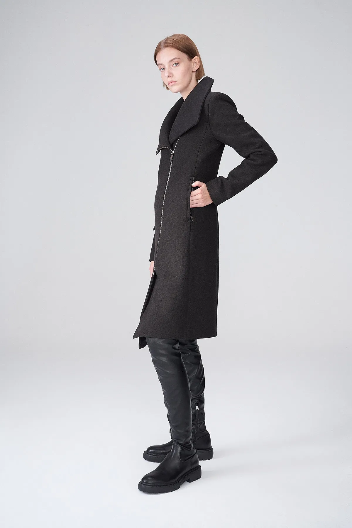 Pamelia - Brown Wool Coat