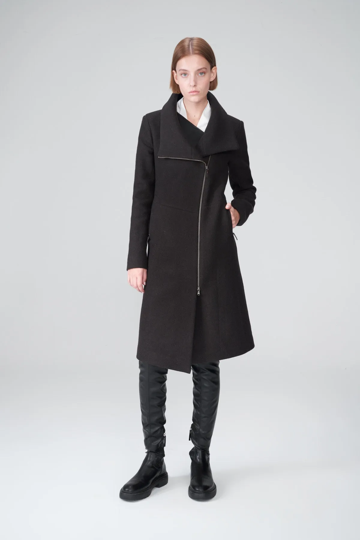 Pamelia - Brown Wool Coat